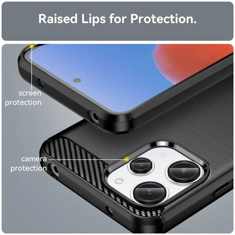 the back of a black iphone case with a camera lens and a camera lens