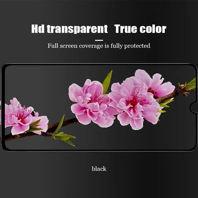 a black phone with pink flowers on it