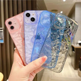 a woman holding a phone case with a bunch of plastic bottles