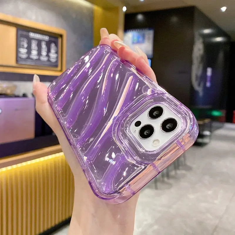 a purple iphone case with a clear cover