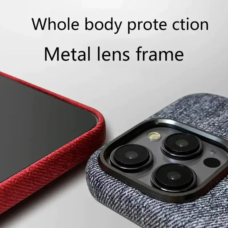 The case is made from a fabric material