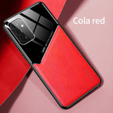 the case is made from genuine leather and features a red leather cover