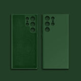 the case is made from green leather