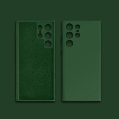 the case is made from green leather