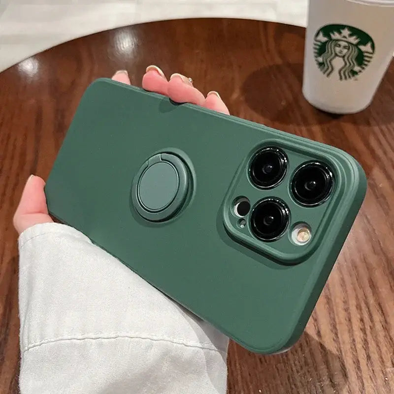 the case is made from a green plastic
