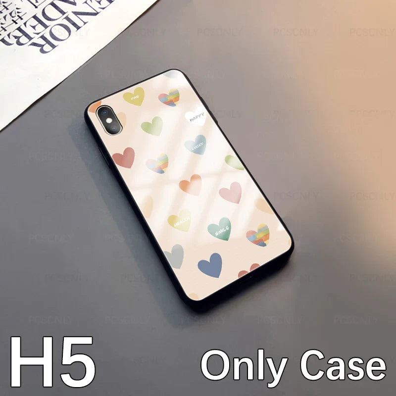 the case is made from plastic and has a heart pattern