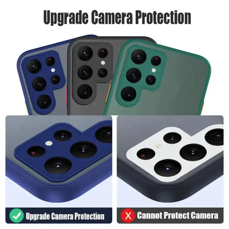 The case is made from a plastic material and has a protective cover for the camera