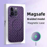 the case is made with a purple leather pattern