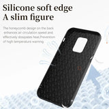 the case is made from black plastic and features a diamond pattern