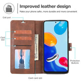 the back of a brown samsung phone case with a card slot and a credit card slot