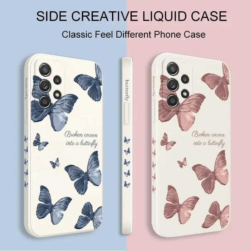 the case is designed to look like butterflies