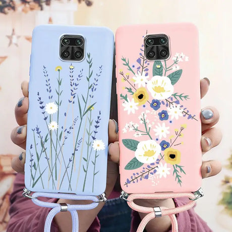 two cases with flowers on them