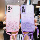 two cases with glitter and bow straps
