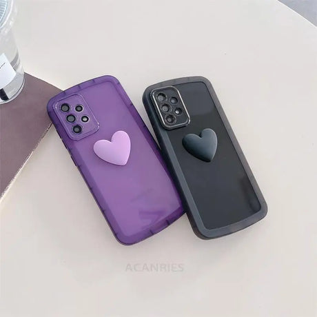 two cases with heart shaped hearts on them