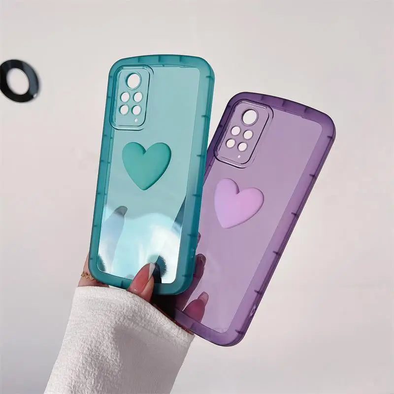 two cases with heart shapes on them