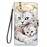 a cat and a kitten with green eyes wallet case