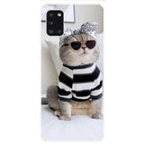 A cat wearing sunglasses and a sweater phone case