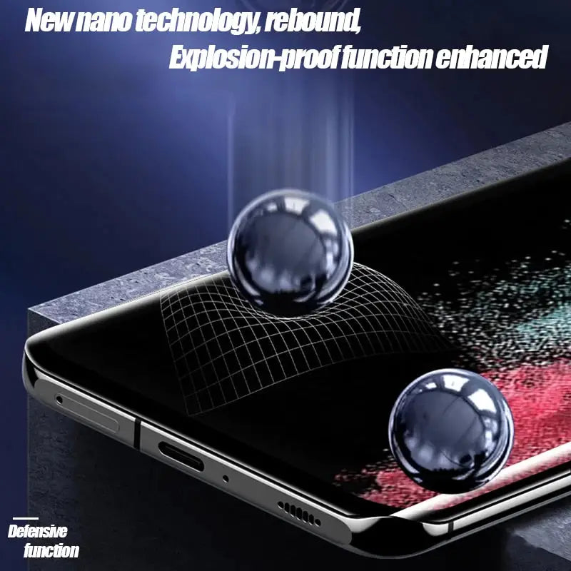 a cell phone with two spheres on it