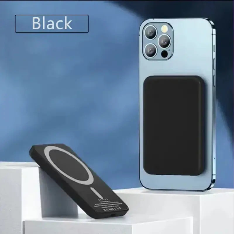 a cell phone with a black case on top