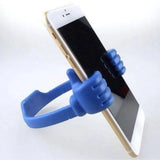 a cell phone holder with a finger on it