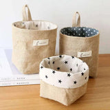 three small baskets with stars on them