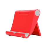 a red tablet stand with a white background