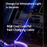 a car charger with the text, charge car atmosphere light in seconds