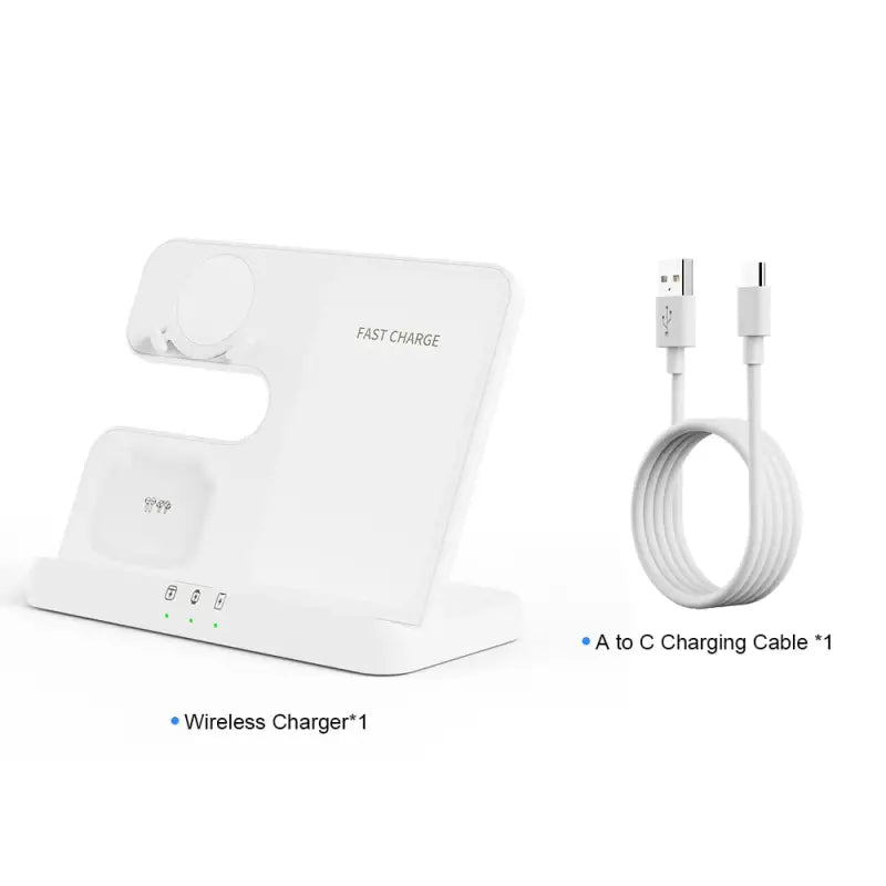 the charger and cable connected to an apple charger