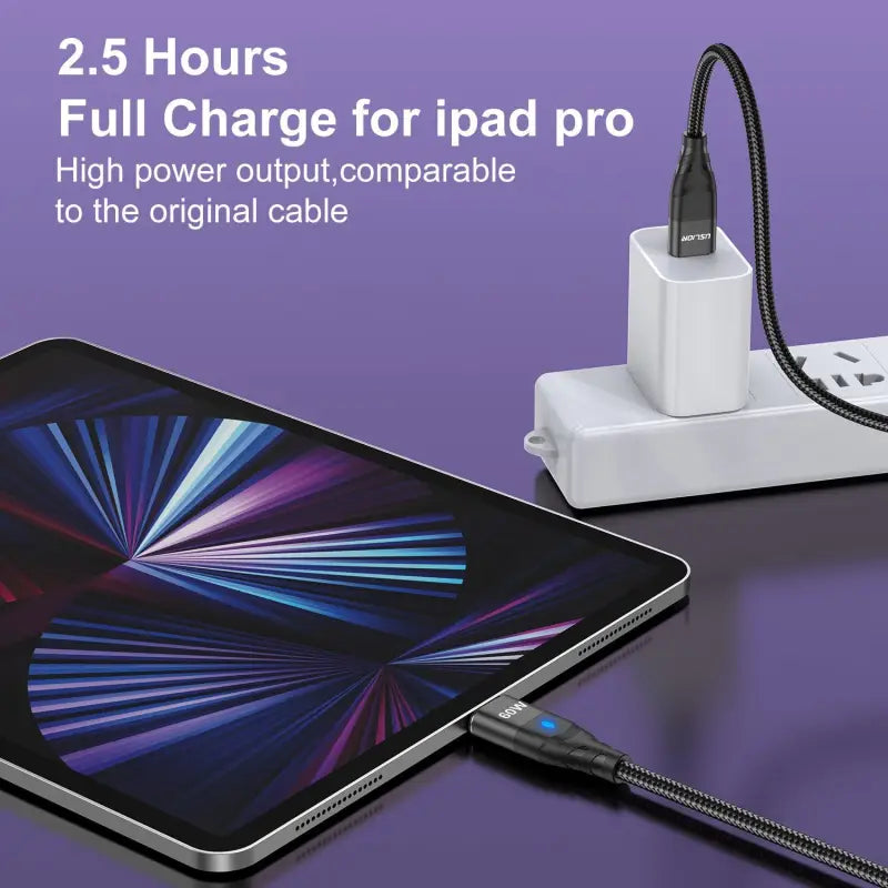 the charger is connected to a tablet
