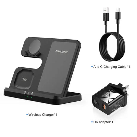 anker wireless charging station with usb and usb cable