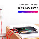 a phone charging station with a red cord