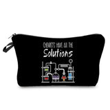 a black cosmetic bag with the words ` `’t’s have the solution
