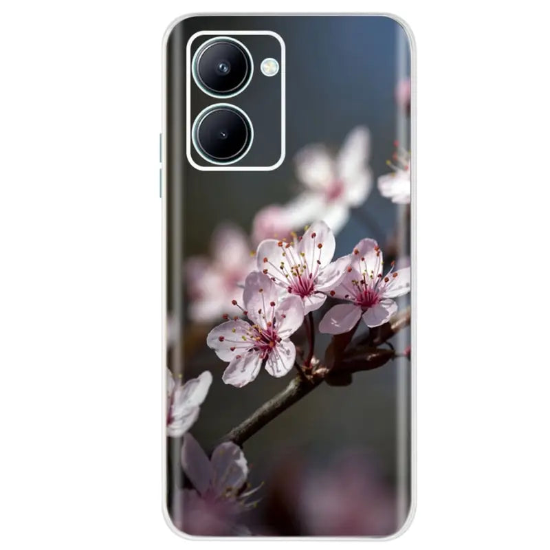 a white flower on a black background phone case