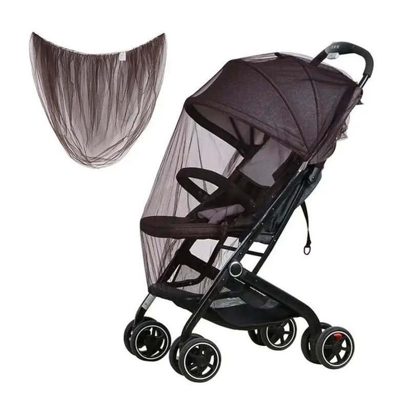 the stroller is shown with a black canopy