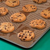 chocolate chip cookies on a baking sheet