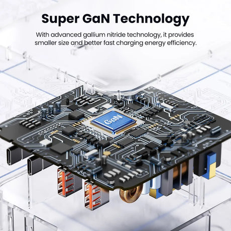 Circuit board featuring advanced gallium nitride (GaN) technology for improved charging efficiency.