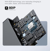 Circuit board with various electronic components and a prominent chip labeled ’BDIP’.