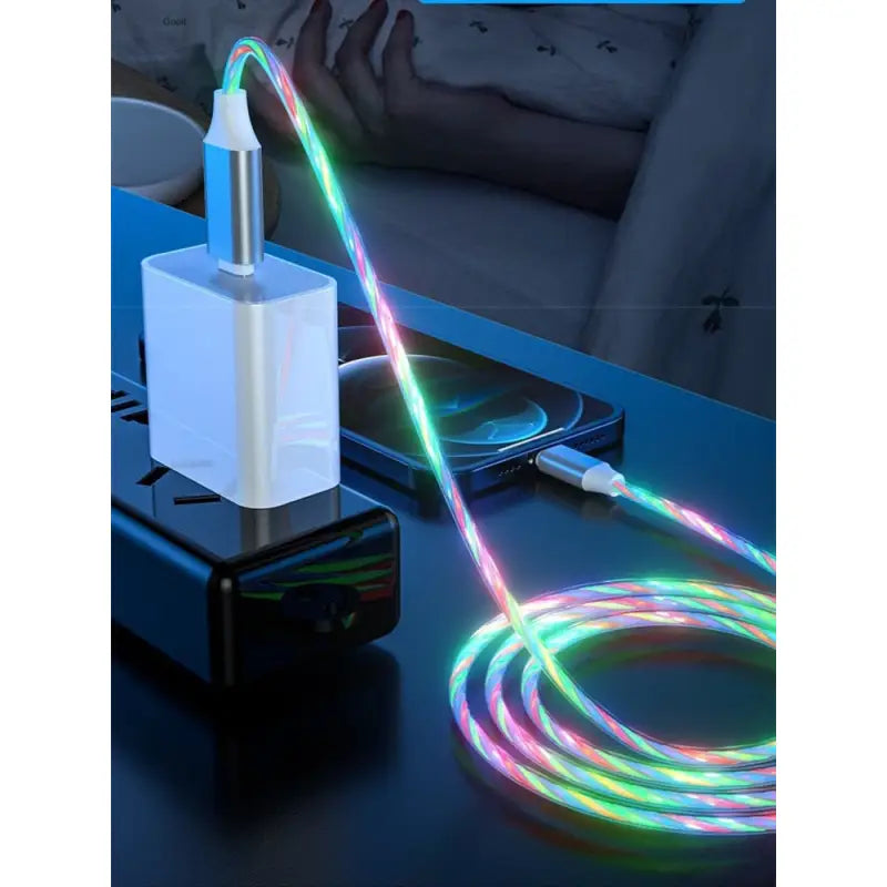 a usb charging device with a colorful light