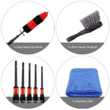 a set of cleaning tools including a brush, sponge, sponge, sponge and sponge