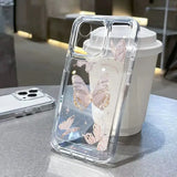 a clear case with a butterfly design on it