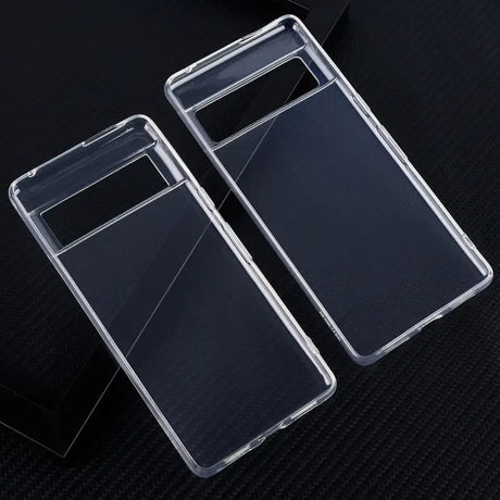 a pair of clear cases on a black surface