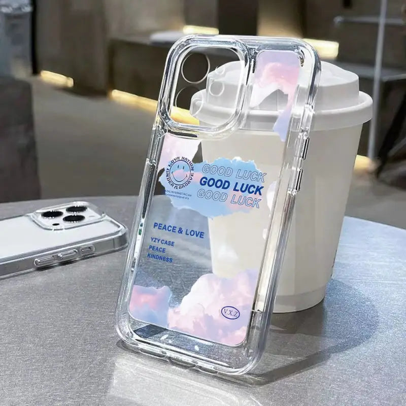 a clear case with a phone in it