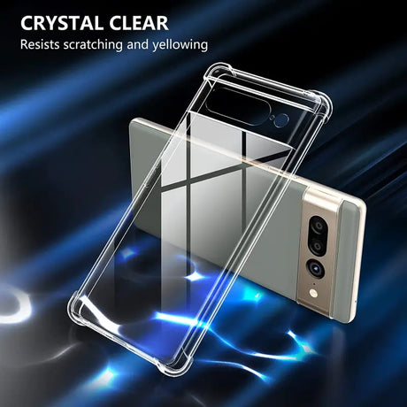 a clear case with a camera lens and a phone