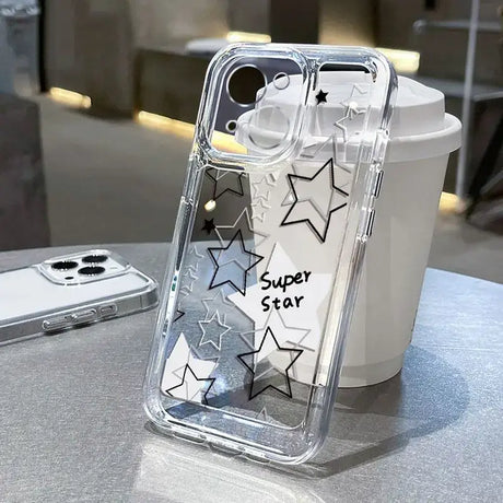 A clear case with a star design on it