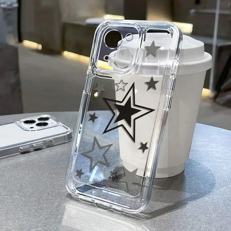a clear case with a star design on it