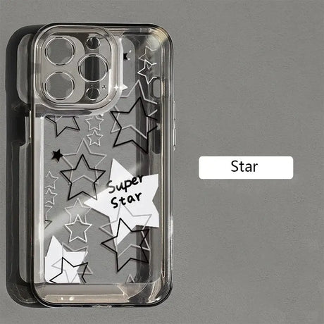 A clear case with a star design on it