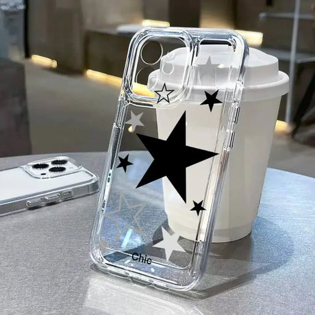 A clear case with a star design on it