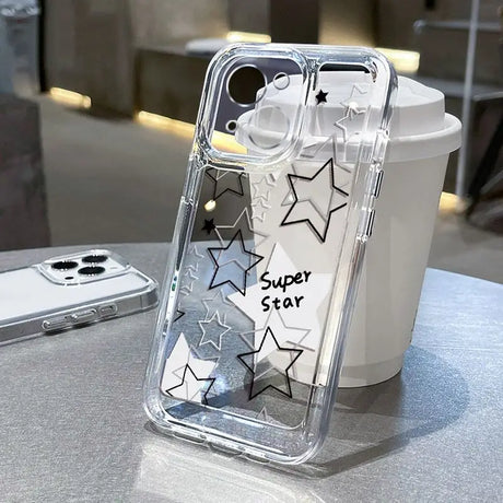 a clear case with a star design on it