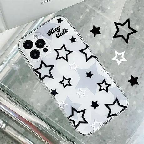 A clear case with stars on it