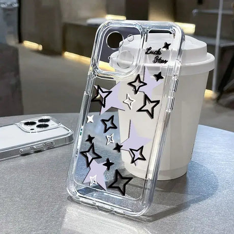 A clear case with stars on it